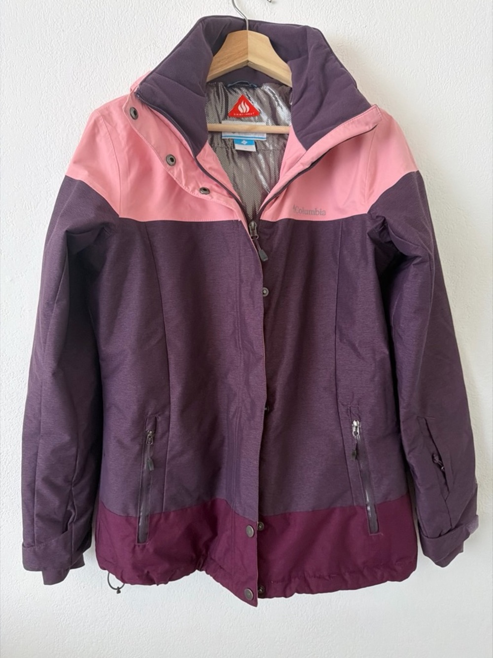 Columbia Women's Pink and Plum Colorblock Ski Jacket